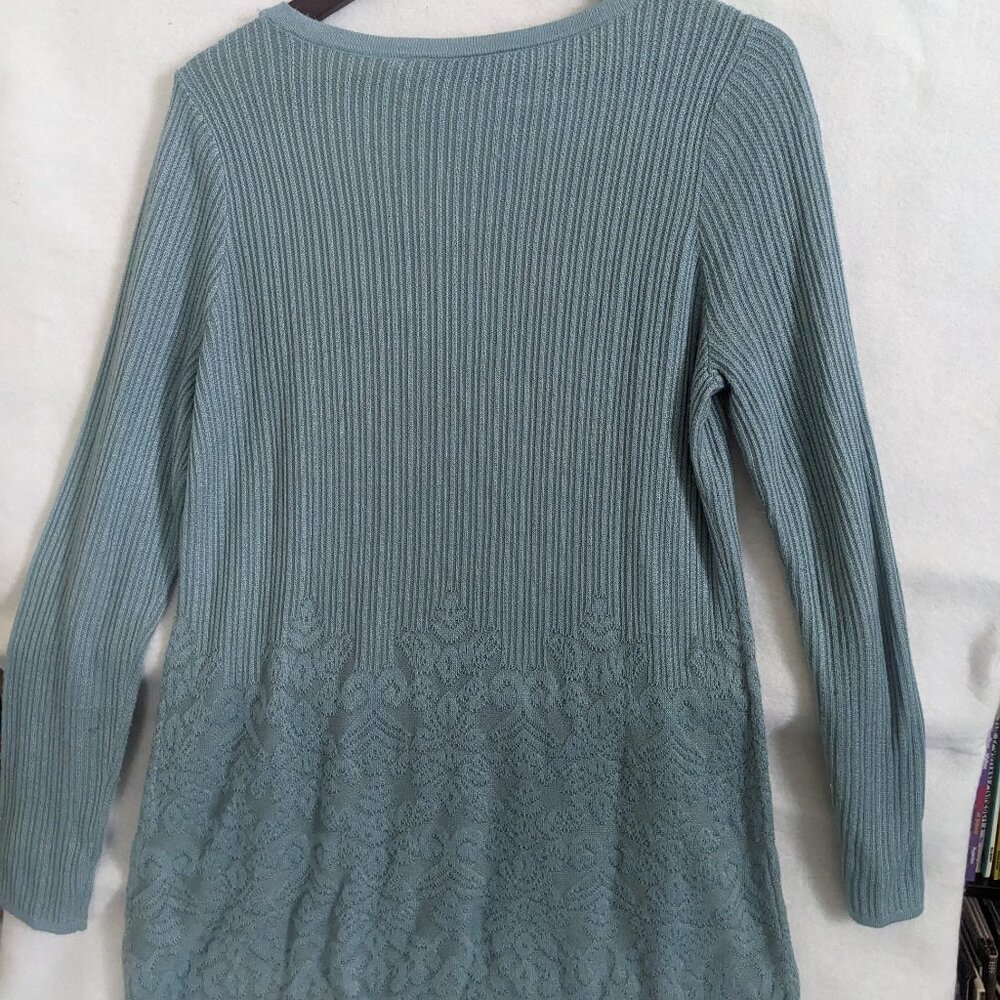 Soft Surroundings Women's Aqua Long Sleeve Sweater Medium - Picture 2 of 7